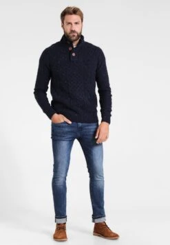 Pier One Strickpullover - Mottled Dark Blue -Pier One Verkaufsgeschäft 217c0f96ffe9444393a595e4c67dcf69