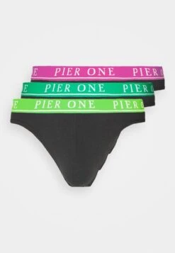 Pier One BRANDED WAISTBAND BRIEFS 3 PACK - Slip - Black -Pier One Verkaufsgeschäft 68332279d8a640caac60267b6cd7c785
