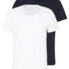 Pier One 2 PACK - T-Shirt Basic - White/dark Blue -Pier One Verkaufsgeschäft c317d65fe9bd4dd2b5dfb2c9aa92192f