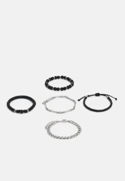 Pier One 5 PACK - Armband - Silver-coloured, Black -Pier One Verkaufsgeschäft de06228a4ecd40d48ae078a71578fdd3 1